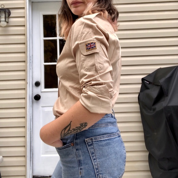 Military Style Button Down - Picture 2 of 6